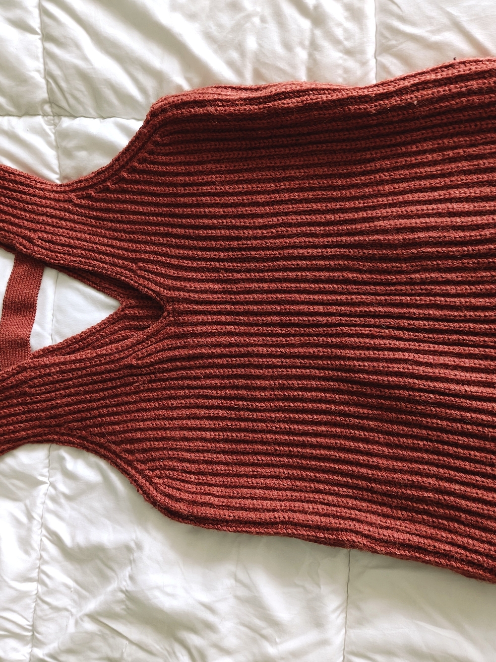 Sacred Threads Ribbed Knit Tank Sweater in Rust Red - Picture 3 of 3